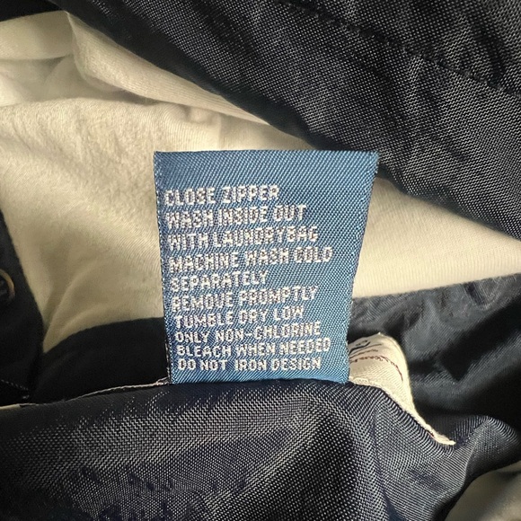 Vintage Champion Lined Windbreaker Pullover Jacket S | 90s Navy/Gold Striped - Picture 12 of 16